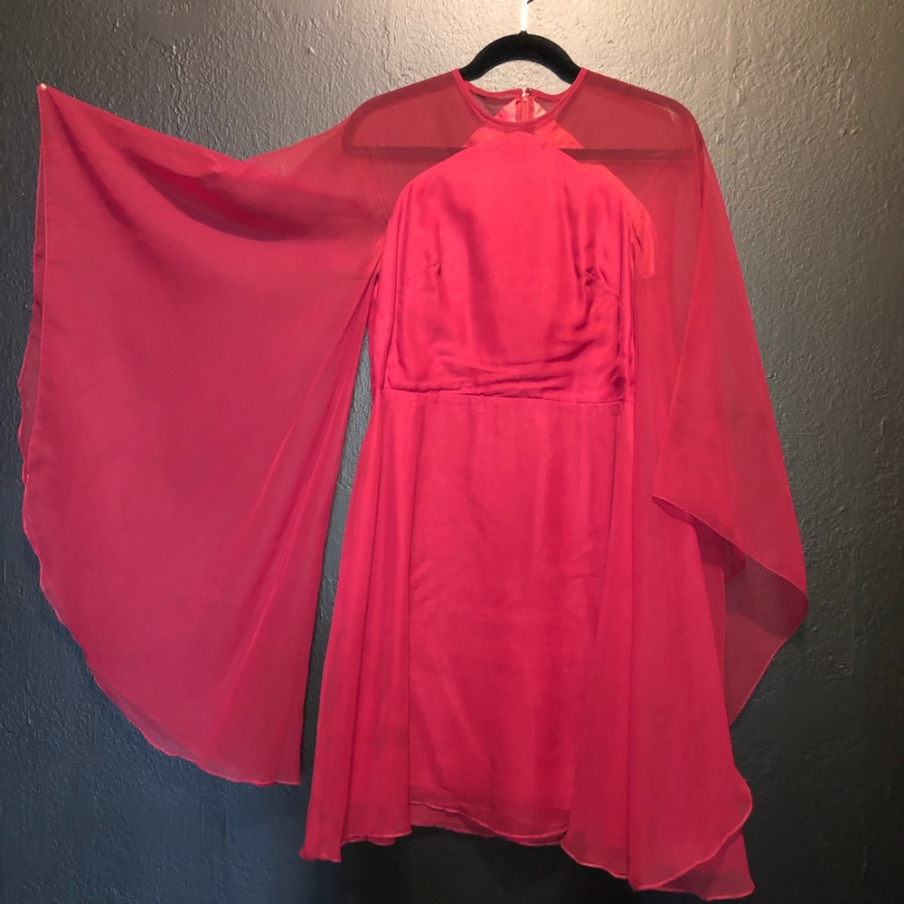 Vintage deep red sheer satin dress.
